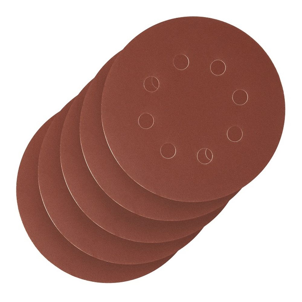 738137 Круг абразивный P 280, на ворсовой подложке под "липучку" 125 мм, перфорированный, 5 шт. Сибртех