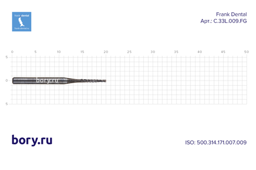 Бор твердосплавный Frank Dental типа FG - C.33L.009.FG
