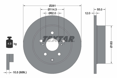 TEXTAR - 92162103-TET - Brake Disc