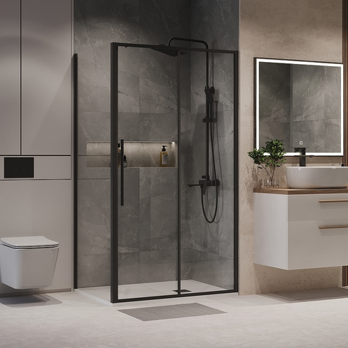 Душевой уголок Niagara Nova 130х80 NG-84-13AB-A80B-34 профиль Черный матовый стекло прозрачное