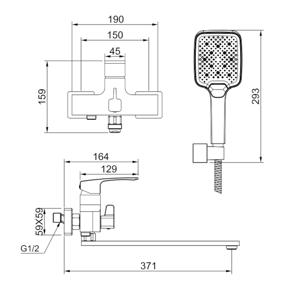 Смеситель для ванны Raglo R01.22, хром