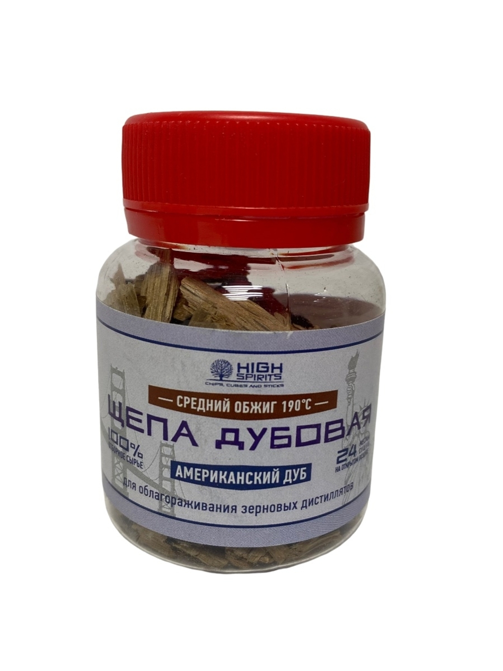 Щепа дубовая Американский Дуб (средний обжиг, баночка, 30гр)