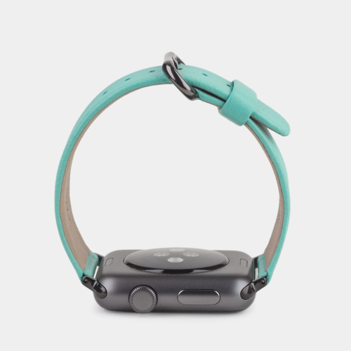 Ремешок для Apple Watch 44/45/46 mm из кожи теленка, цвета тиффани