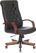 Кресло руководителя Бюрократ T-9928WALNUT/ECO черный, эко.кожа