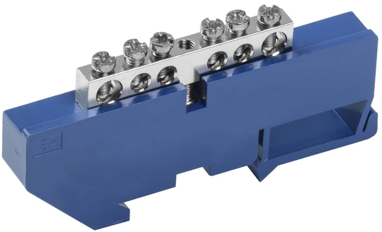 Шина N "ноль" на DIN-изоляторе с никелевым покрытием ШНИ-6х9-6-Д-С IEK