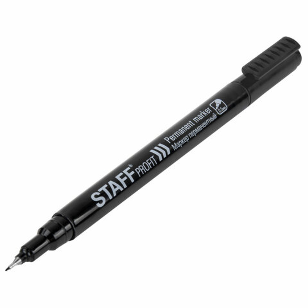 Маркер перманентный "Profit PM-105", ЧЕРНЫЙ, тонкий металлический наконечник 0,5 мм