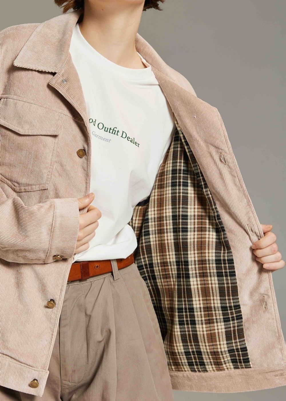 Куртка Called a Garment Corduroy work Светло-бежевая