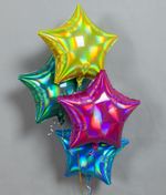 Шар (18"/46 см) Звезда, Перламутровый блеск, Золото, Голография