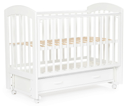 Детская кроватка Bebizaro Regency маятник универсальный с ящиком 01 White