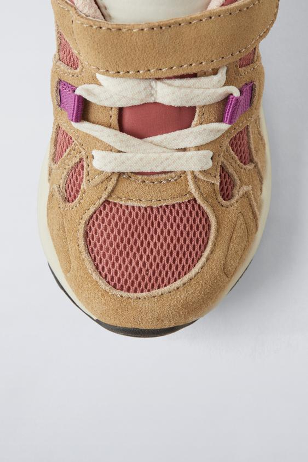 ZARA КРОССОВКИ ИЗ РАЗНЫХ МАТЕРИАЛОВ, РОЗОВЫЙ