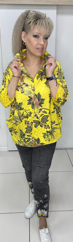 Яркий итальянский, комбинированный блузон-поло