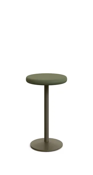 Уличный стол Esilda зеленый из цемента и стали со столешницей Ø70 см