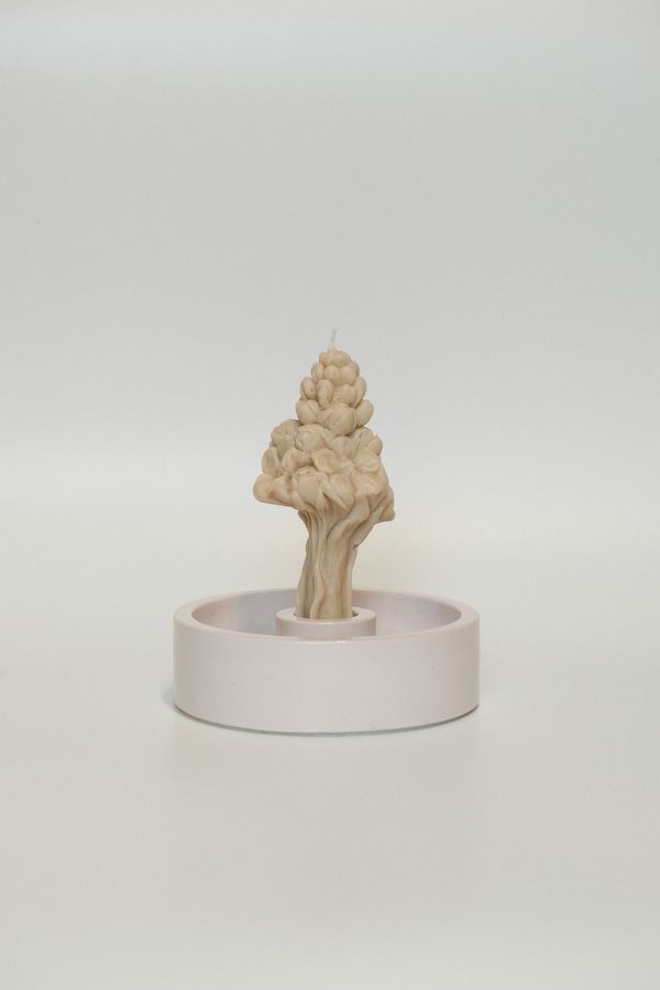 Подсвечник бетонный лиловый - фото 3