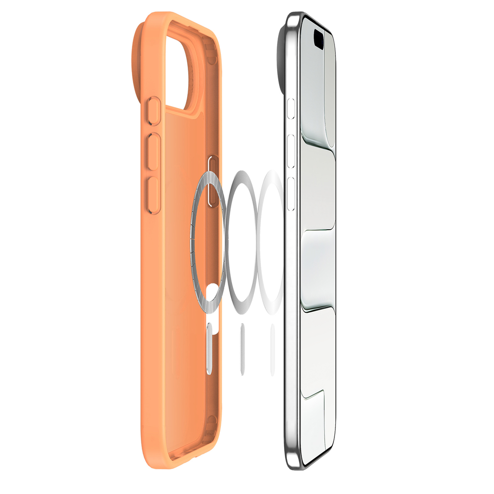 Матовый противоударный чехол оранжевого цвета с MagSafe для iPhone Air, серия Yind Series от Dux Ducis