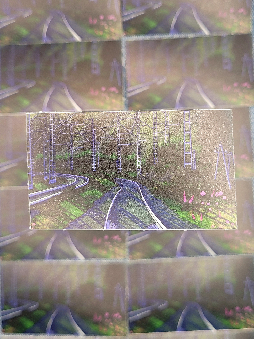 Наклейка виниловая Железнодорожные пути в лесу