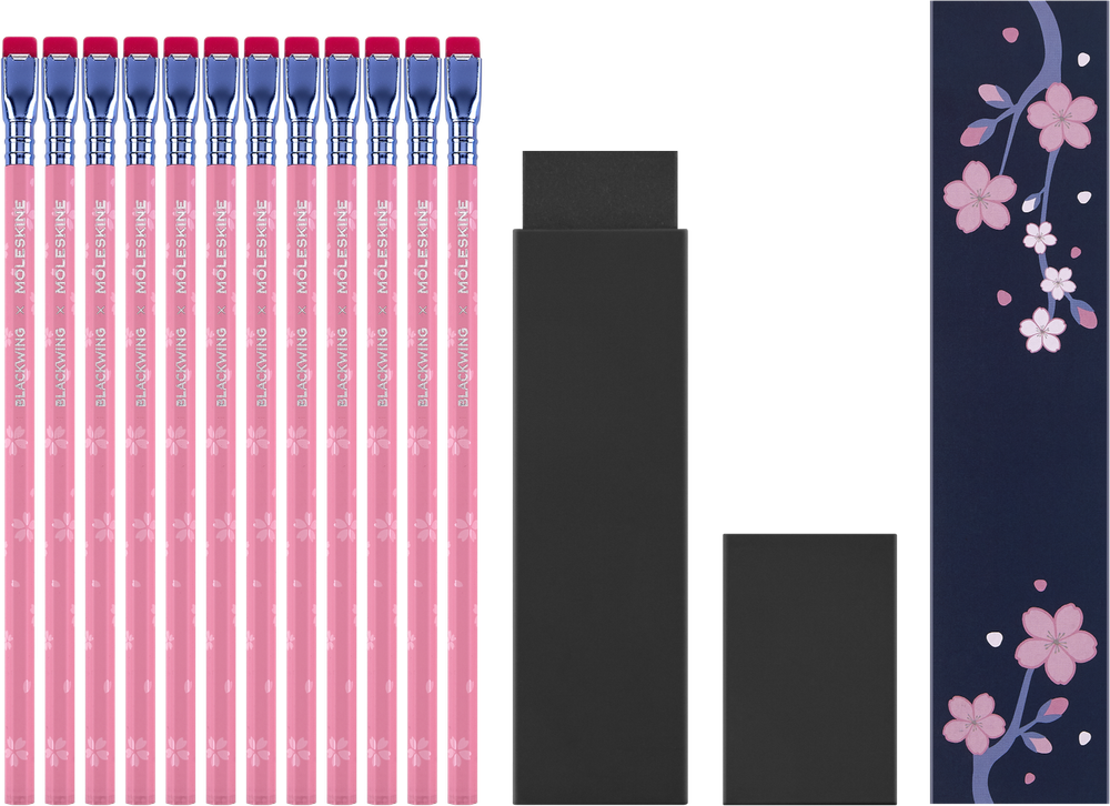 Набор карандашей FIRM Blackwing x Moleskine LE SAKURA (EWBKWSU01F12SET) розовые, 12 шт. в футляре