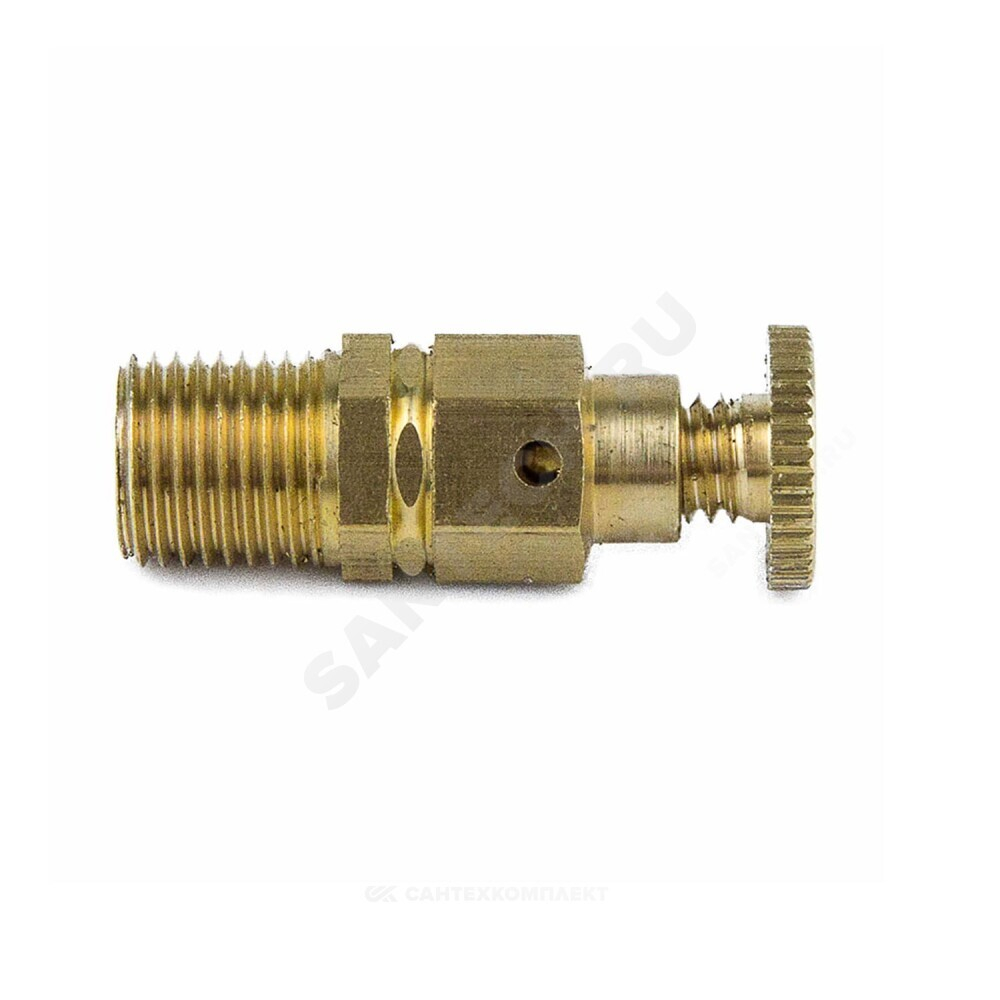 Кран Маевского ручной латунь 5006 М10х1,0 Ру10 НР с колпачком Aquasfera 5006-01
