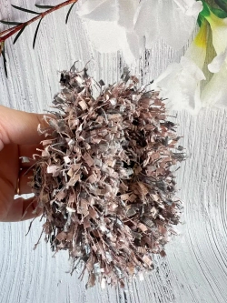 Тесьма с бахромой твидовая букле травка 35мм (1,5м в уп)