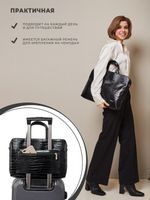 Сумка для ноутбука 13,3" и 14" с ремнем на плечо и 3 отделениями (Лакированный черный)