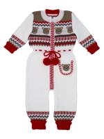 Вязаный комбинезон для новорожденных и малышей на молнии