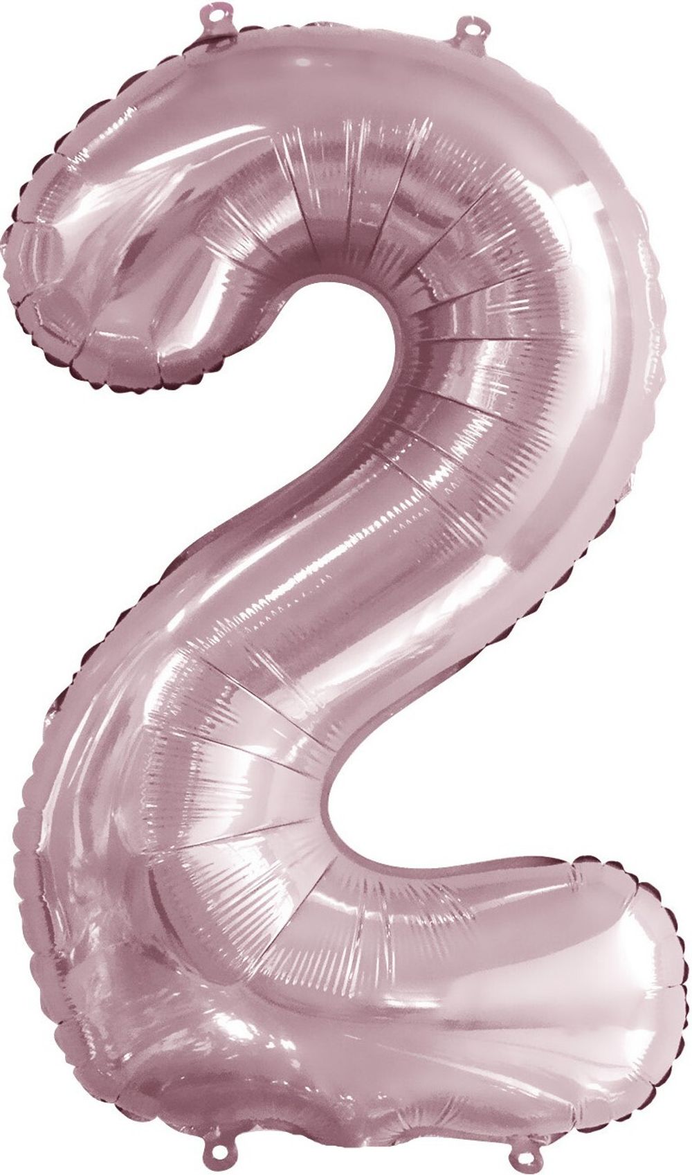 Шар (34"/86 см) Цифра, 2, Slim, Светло-розовый, 1 шт. в упак.