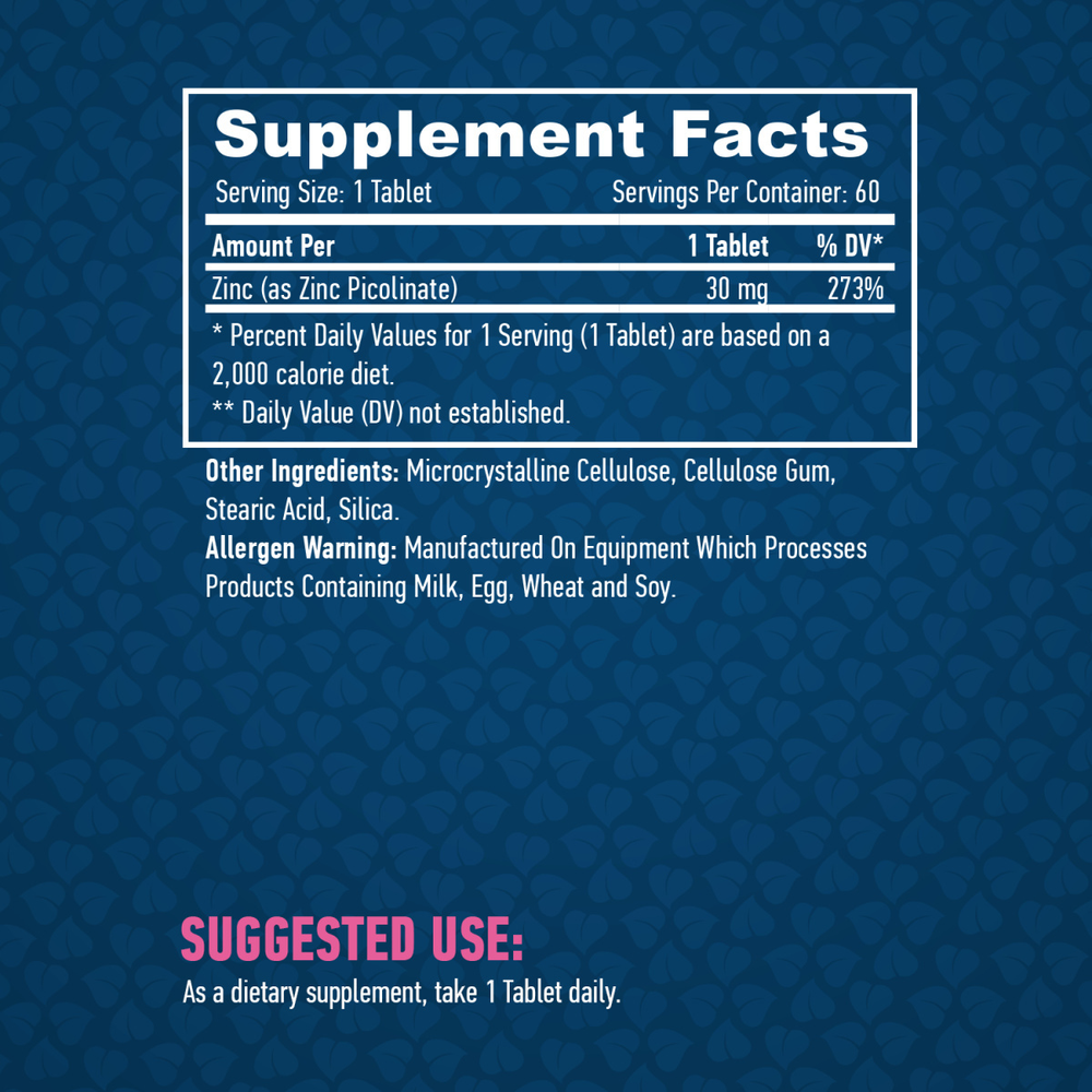 HaYa Labs Пиколинат Цинка ( Zinc Picolinate ) 30 mg 60 tab