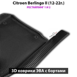 Автомобильные коврики ЭВА с бортами для Citroen Berlingo II (12-22г.) рестайлинг