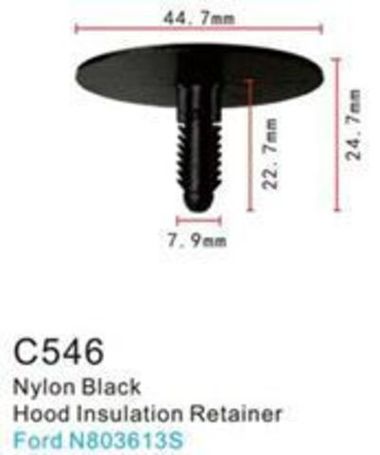 Клипса для крепления внутренней обшивки а/м Форд пластиковая (100шт/уп.) Forsage клипса C0546(Ford)