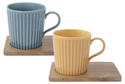 Набор кружек 2шт 380мл Easy Life Время отдыха синяя и жёлтая