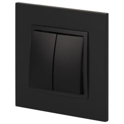 Переключатель ЭРА Elegance 14-1106-05 двойной 10АХ-250В IP20 антрацит