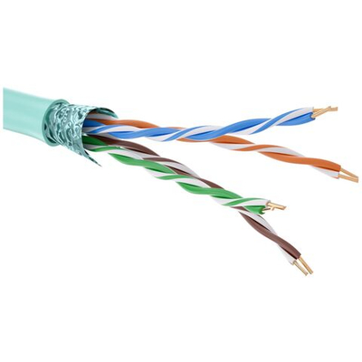 Кабель витая пара кат. 6A неэкранированный, U/UTP, 4 пары, нг(А)-LSLTx, цвет внешней оболочки белый, катушка 500 м