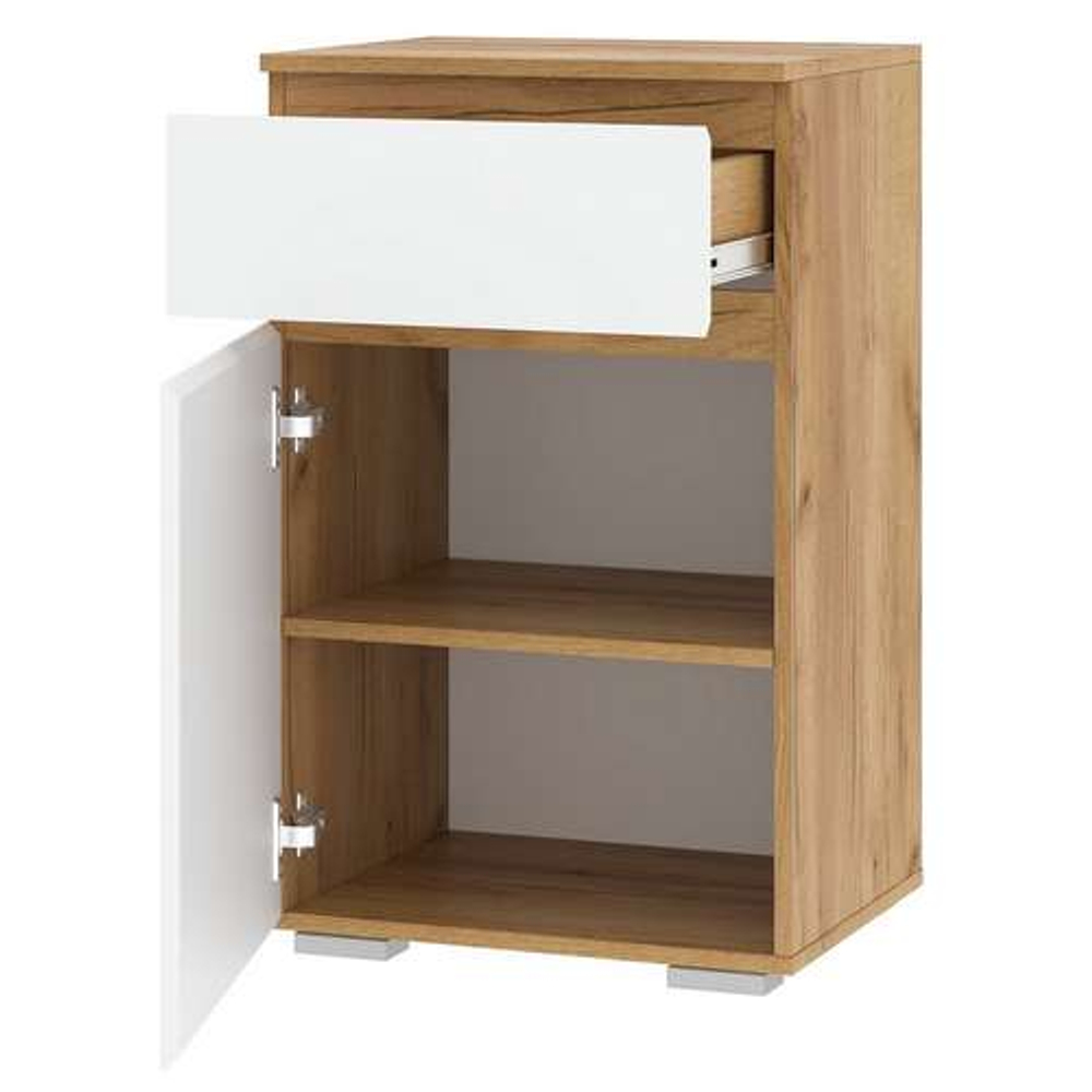 Тумба 1С1Я "ГРЕТТА" Дуб Крафт золотой - Белый