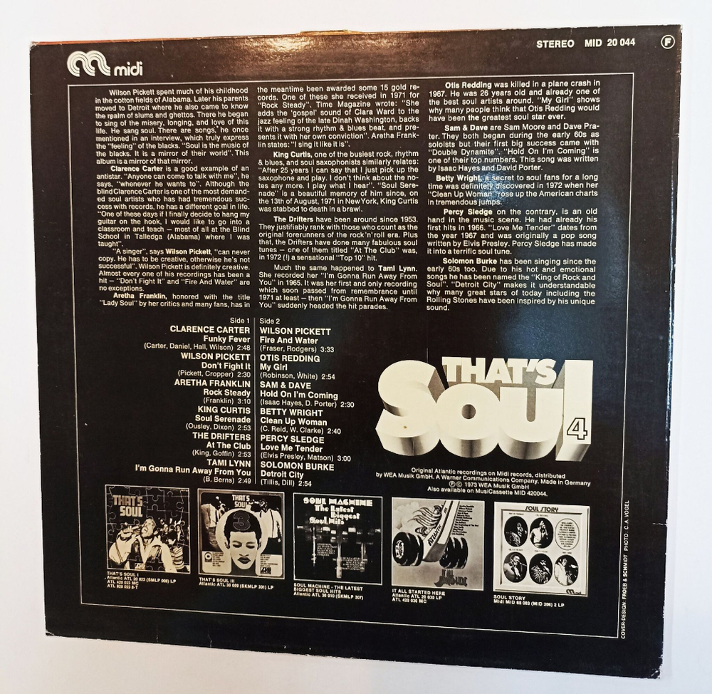 Винтажная виниловая пластинка LP Сборник Thats Soul 4 (Holland 1973)