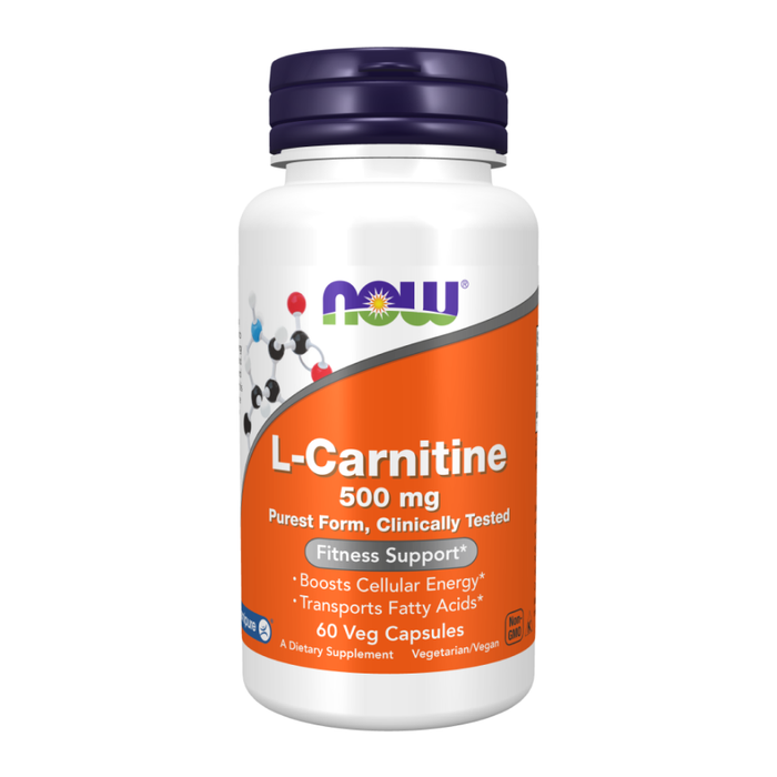 L-карнитин 500 мг, L-Carnitine 500 mg, Now Foods, 60 капсул