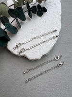 Замок карабин 12 мм, родий, упаковка 5 штук