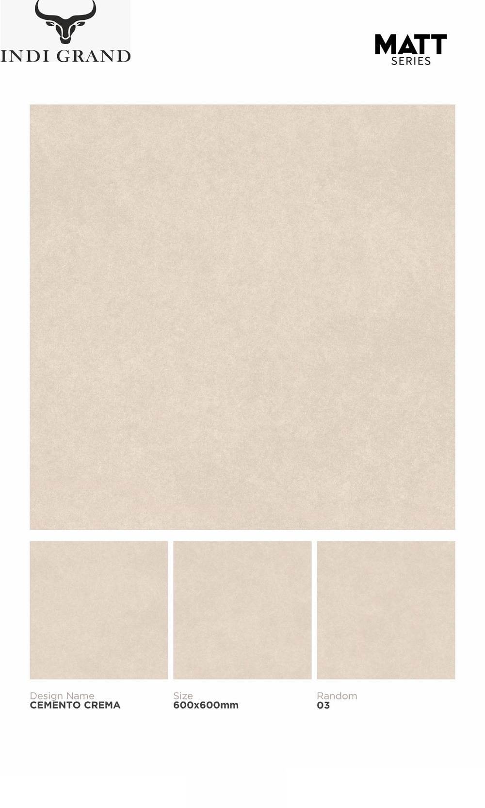 Керамогранит matt 60х60 Cemento Crema