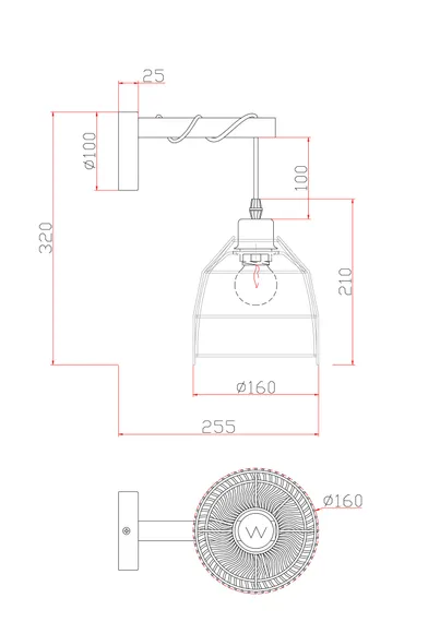 Настенный светильник (бра) FR5334WL-01W Сеть / Mesh E27x1 Freya fr5334wl-01w