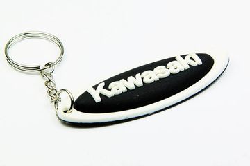 Брелок Kawasaki ( овал, ч/б )