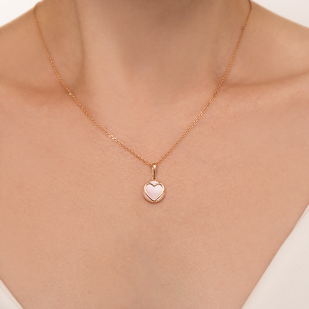 Подвеска «Первая любовь» из красного золота с перламутром