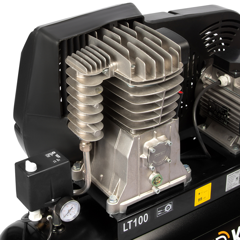 WDK-91054 Компрессор поршневой с ременным приводом: 541 л/мин, 3 КВт, 380 В, ресивер 100 л