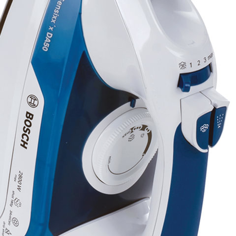 Утюг BOSCH TDA5028010, 2800 Вт, алюминиевая поверхность, самоочистка, голубой