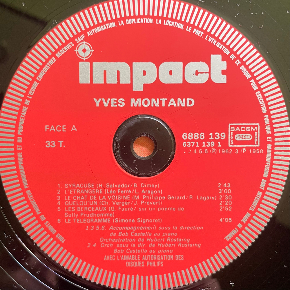 Yves Montand ‎– Yves Montand (Франция 1978г.)