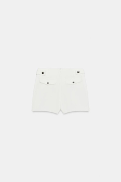 ZARA ШОРТЫ С МЕТАЛЛИЧЕСКИМИ ПУГОВИЦАМИ, ЭКРЮ