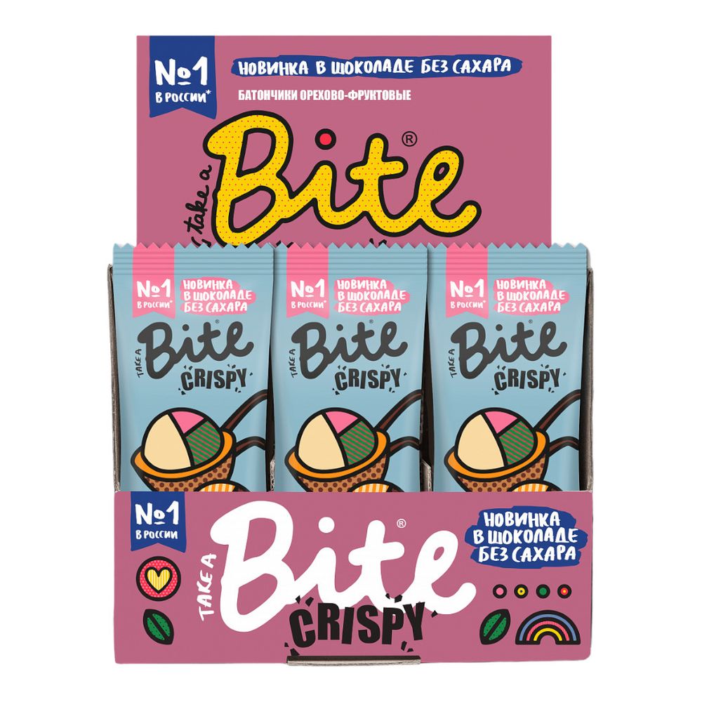 Батончик Bite орехово-фруктовый глазированный в тёмном шоколаде Макадамия-Ваниль, 45 г (Bite)