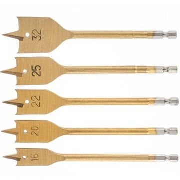 Набор сверл перовых по дереву, 16-20-22-25-32 мм, 5 шт., пластик. кейс Matrix 70443