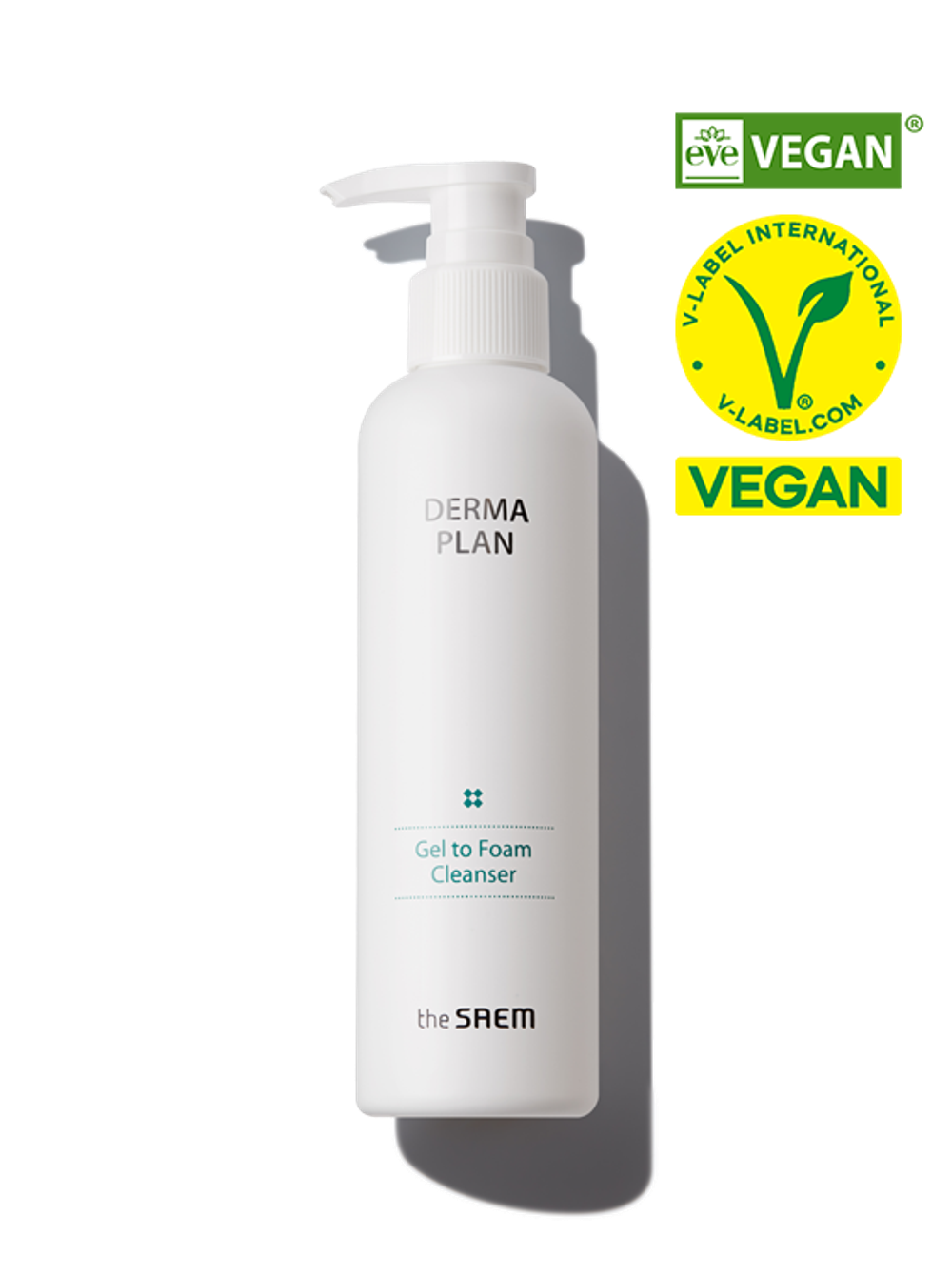 THE SAEM Гель-пенка для чувствительной кожи DERMA PLAN Gel to Foam Cleanser 180 ml.
