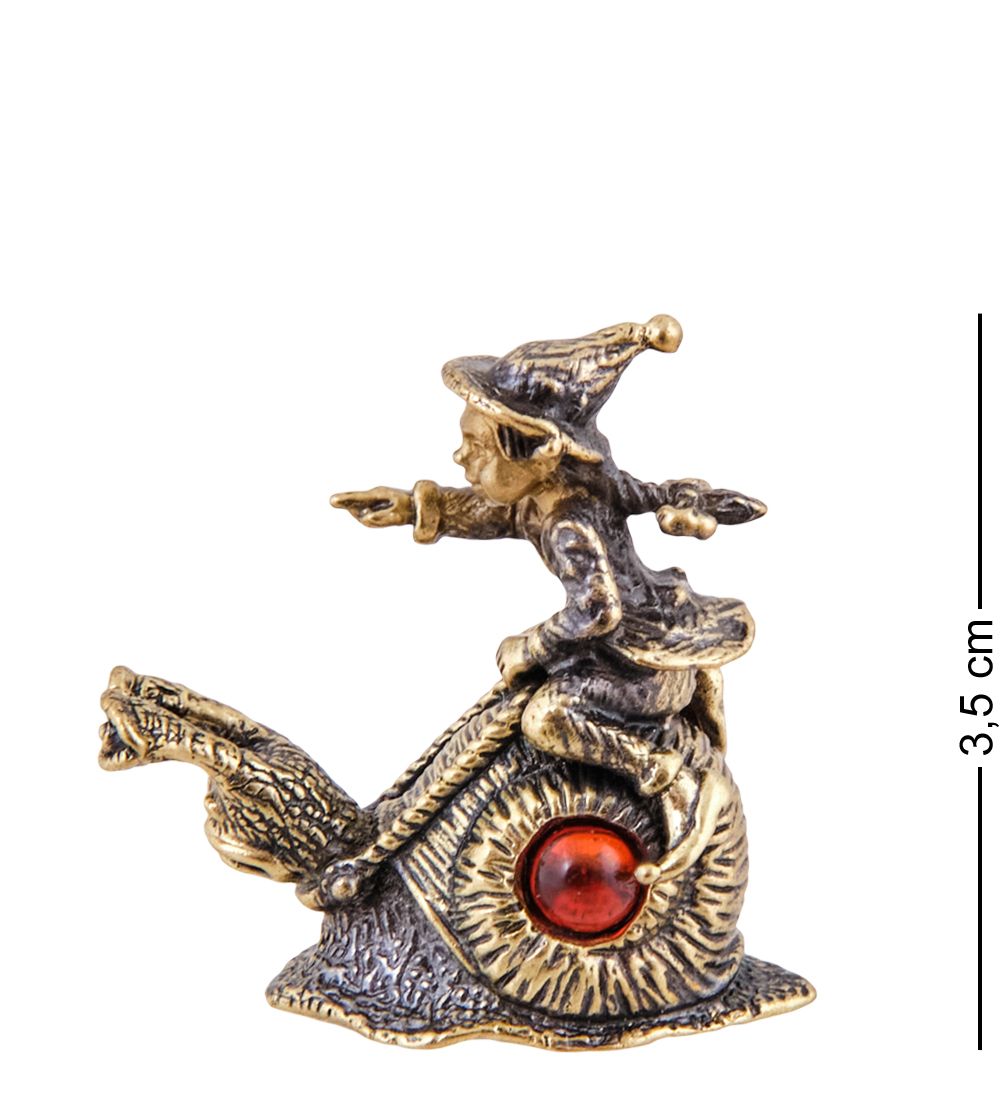 Народные промыслы AM-3652 Фигурка «Гном Бардзуки Раса» (латунь, янтарь)