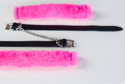 Лунный свет Наручники бейсик на блестящей цепи (розовые)