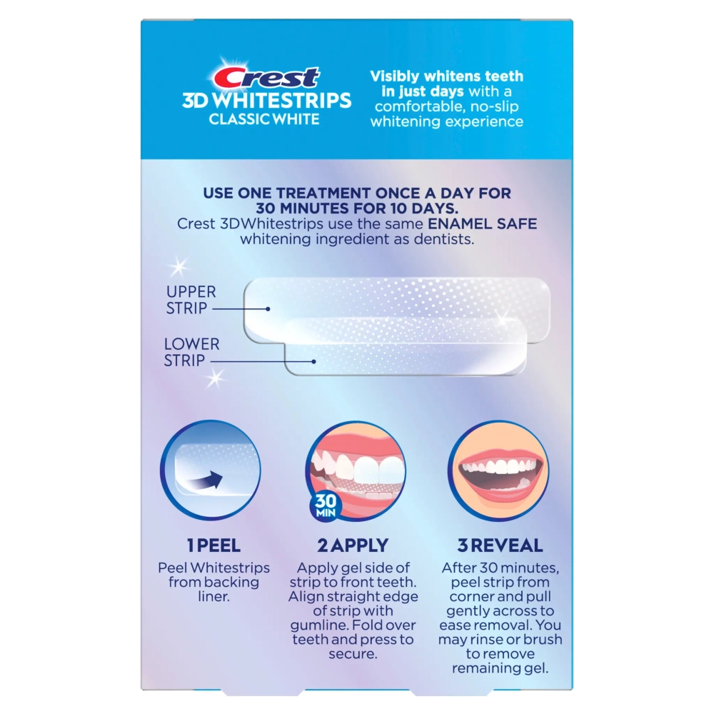 Отбеливающие полоски для зубов Crest 3D Whitestrips Classic White