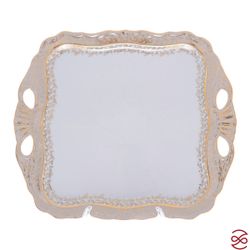 Блюдо квадратное Queen's Crown Лист Бежевый 34*29 см